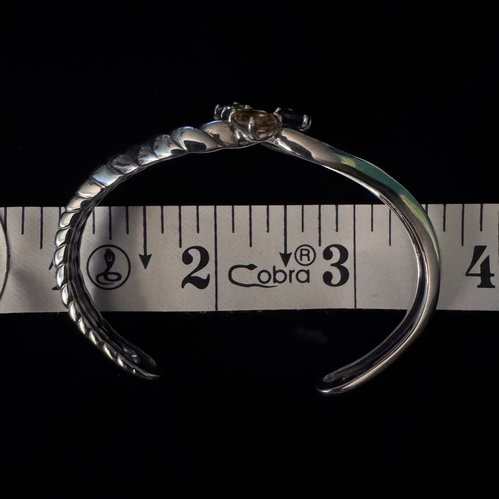 Carolyn Pollack Ruby, citrine, Peridot sterling silver bracelet. - Picture 6 of 7